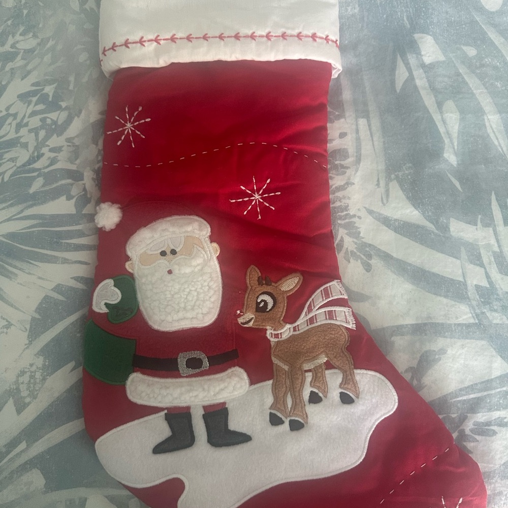 Pottery Barn Kids Santa Claus Quilted Christmas Stocking